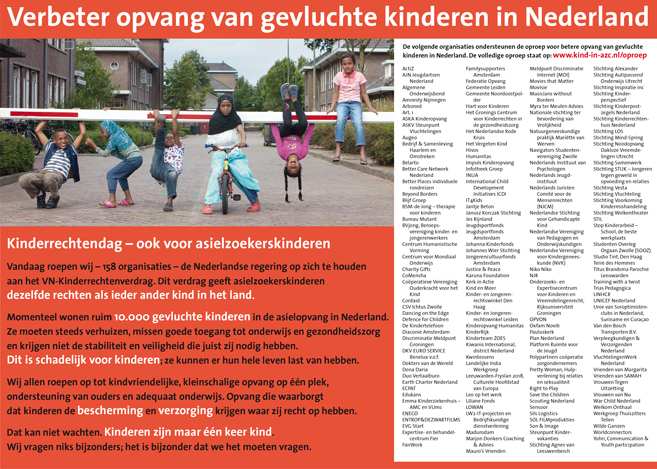 Advertentie Kind in AZC